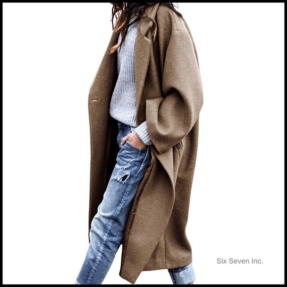 Jackets & Blazers - Wool Blend Oversized Double Breasted Long Trench Overcoat Winter